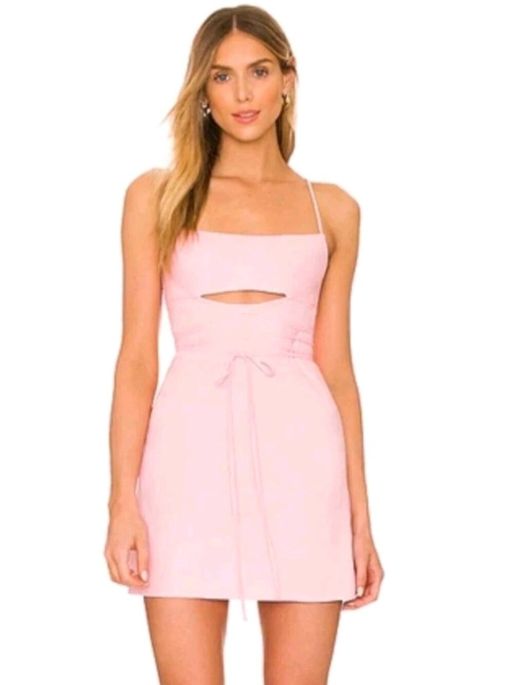 NBD Odilia Mini Dress Pink XS Square Neck Revolve $225 NWT